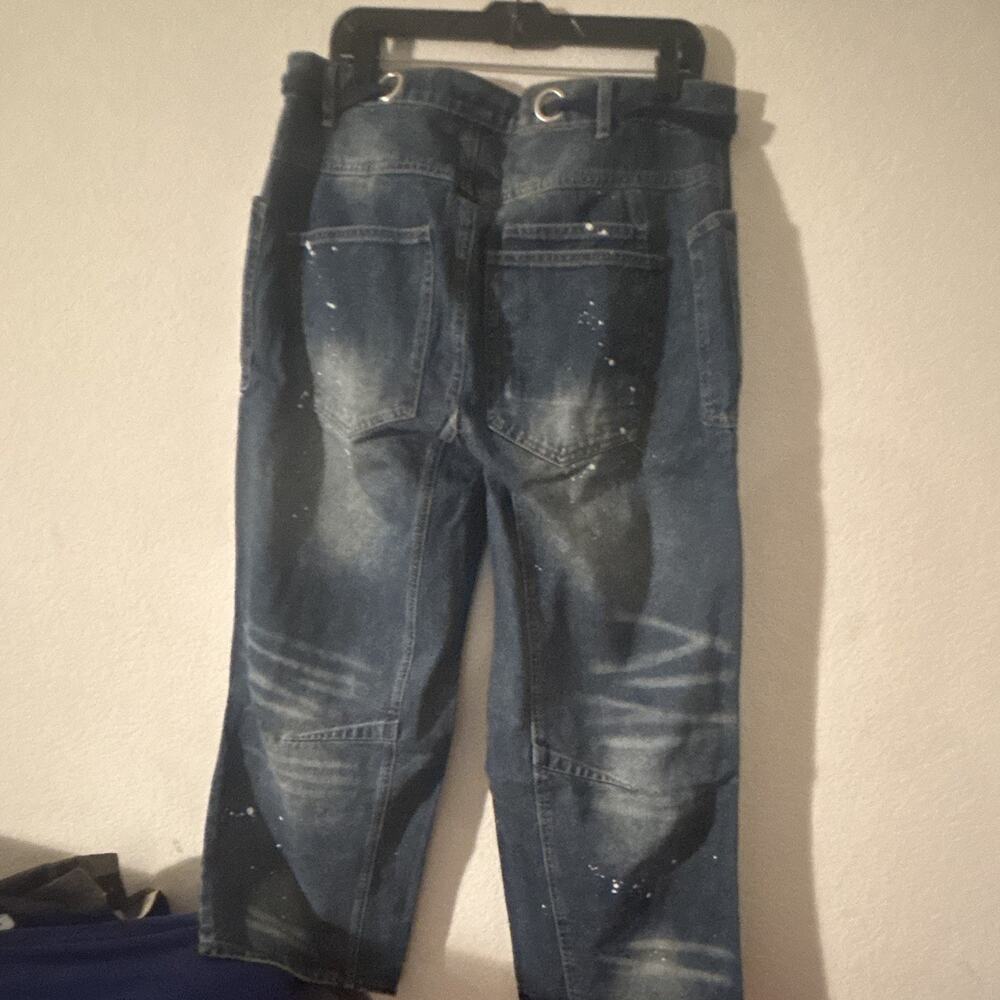 Flamingals Womens Blue Denim Jeans 2XL Straight Fit Drawstring 5-Pocket 18x27 - Picture 3 of 5